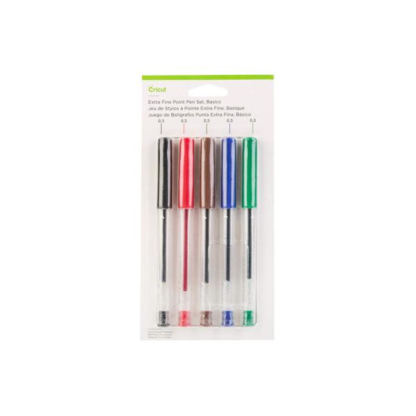 Pack of 5 Extra Fine Point Pens 0.3 Cricut, Basics for Maker and Explore