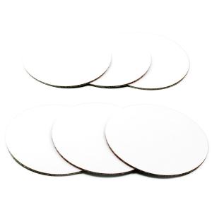 Round cardboard coasters with cork base - Pack of 6 pieces