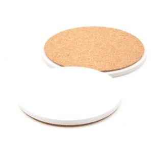 Posavasos redondo de arenisca con base de corcho (Pack de 4 u.) para sublimación