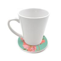 Sous-verre rond grès avec base en liège (Pack de 4 u.) pour sublimation