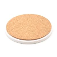 Sous-verre rond grès avec base en liège (Pack de 4 u.) pour sublimation