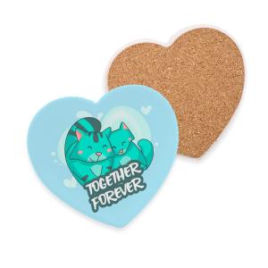 Heart Sandstone Coaster with cork base (Pack of 4 u.) for sublimation 2