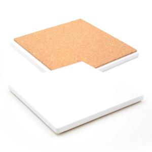 Square Sandstone Coaster with cork base (Pack of 4 u.) for sublimation