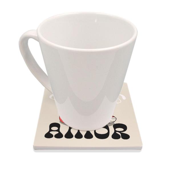 Posavasos cuadrado de arenisca con base de corcho (Pack de 4 u.) para sublimación