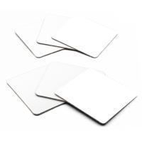 Sous-verres carré carrés en carton avec base en liège - Lot de 6 pour sublimation