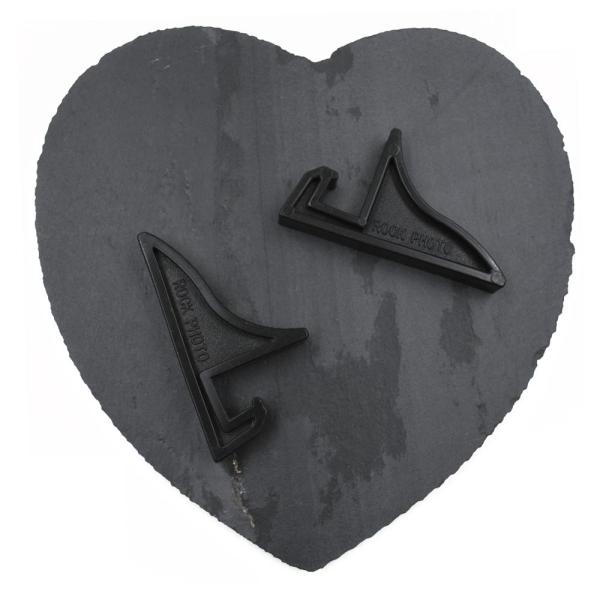 Heart rock slate photo frame 19.5 x 19.5 cm
