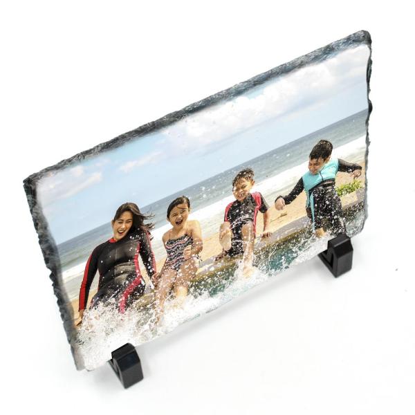 Rectangular rock slate photo frame 19 x 14 cm