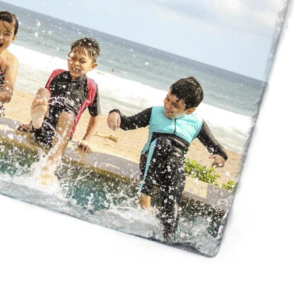 Rectangular rock slate photo frame 19 x 14 cm