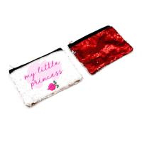 Astuccio / Pochette effetto lino paillettes reversibili  per sublimazione