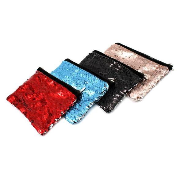 Astuccio / Pochette effetto lino paillettes reversibili  per sublimazione