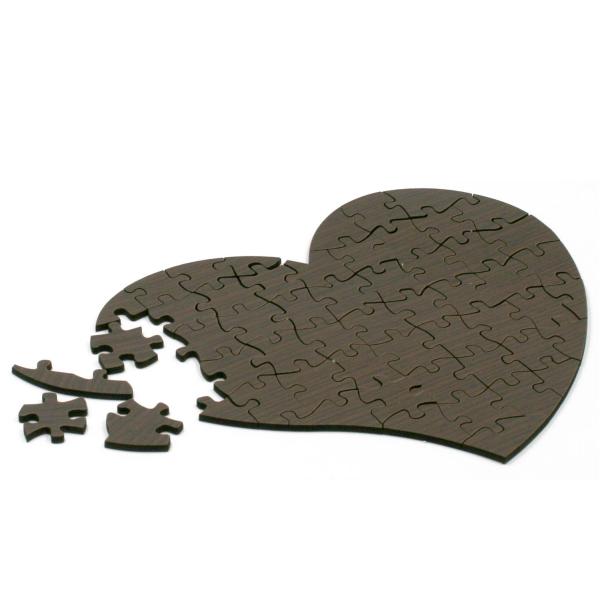Puzzle cuore in legno 55 pezzi (24,5x20 cm) | Personalizzabile