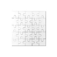 Wood square puzzles of 25 pieces 17x17 cm for sublimation