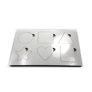 Juegos didácticos de formas geométricas de 6 piezas con purpurina