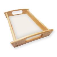 Bandeja de madera rectangular