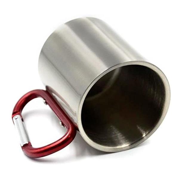 Taza de acero con asa de mosquetón 10 oz