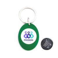 Acrylic keychains with coin for shopping cart CR-Z CARRO