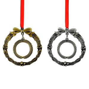 Vintage metallic Christmas ornaments (2 sides) for sublimation