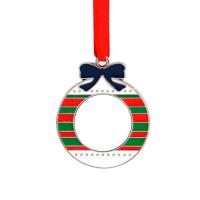 Adornos circulares de navidad metalicos (2 caras)