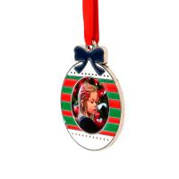 Adornos circulares de navidad metalicos (2 caras)