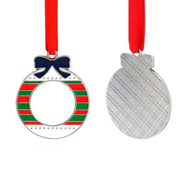 Adornos circulares de navidad metalicos (2 caras)