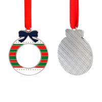 Adornos circulares de navidad metalicos (2 caras)