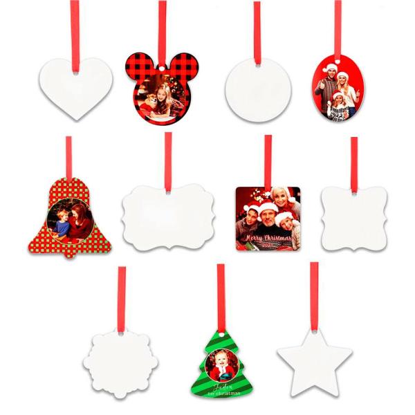 Adornos de navidad aluminio (2 caras)