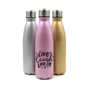 Bouteille d'eau en acier inoxydable effet pailleté de 500 ml 2