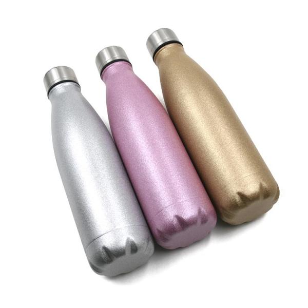 Botellas de agua térmicas de acero inoxidable  efecto purpurina 500 ml