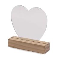 Portafoto in Acrilico + base legno (cuore)