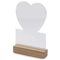 Portafotos de metacrilato + base de madera (corazón con rectángulo)