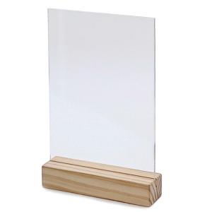 Portafotos de metacrilato + base de madera (rectangular 15x22 cm)