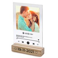 Portafotos de metacrilato + base de madera (rectangular 15x22 cm)