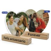 Portafoto in Acrilico + base legno (cuore)