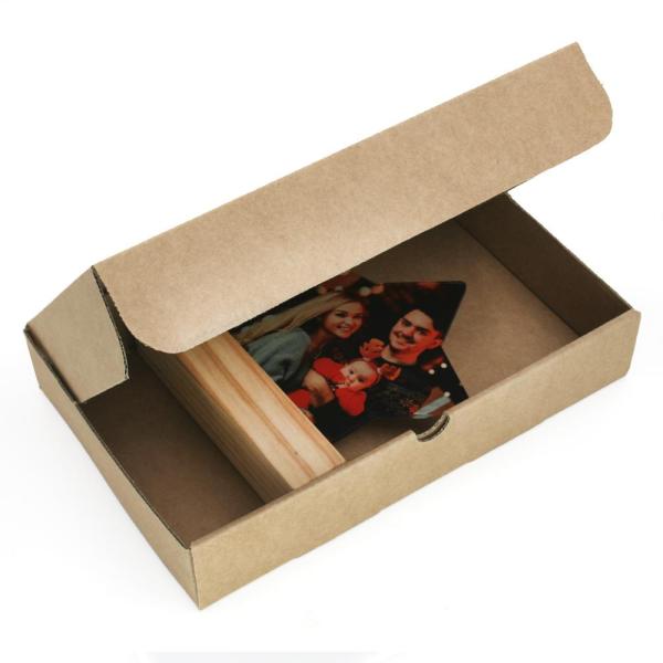 Acrylic photo holder + wooden base (star)