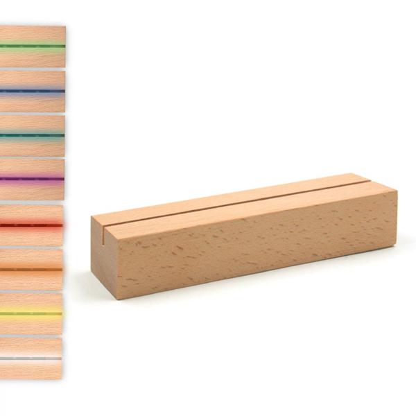 Socle en bois à leds multicolores pour panneaux et acrylique