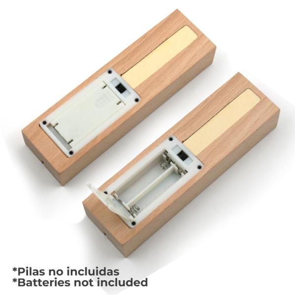 Base madera con led multicolor para paneles y metacrilato