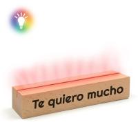 Base madera con led multicolor para paneles y metacrilato