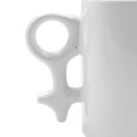 Ceramic mugs with gender symbol handle