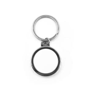 Porte-clés métallique circulaire avec décapsuleur