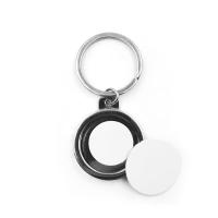 Llavero metálico circular con abridor de botellas