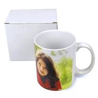 White ceramic mug of QUALITY B with individual box