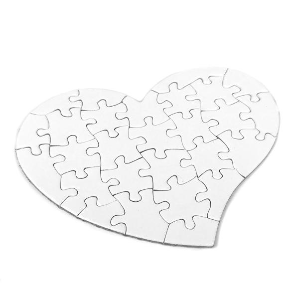 28 piece heart shaped high quality Puzzle (14x10 cm) blank