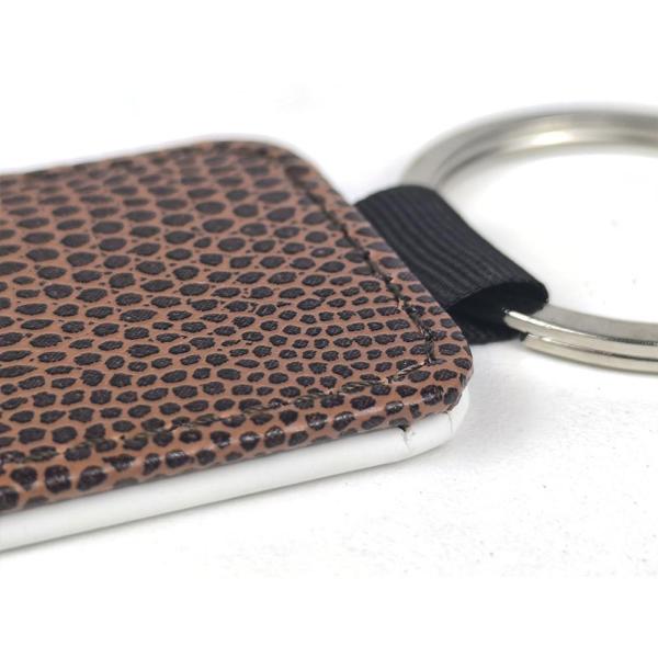 Brown leatherette keychains (various shapes)