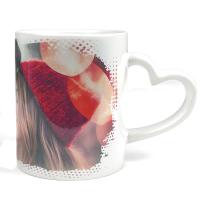 Tazas de cerámica con asa corazón