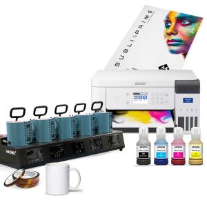 Kit pressa per tazze InkOne M5 + stampante Epson Surecolor SC-F100