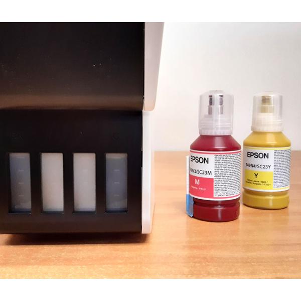 4 borracce di inchiostro CMYK da 140 ml pero Epson F500 sublimazione