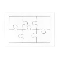 6 pieces wood puzzles with frame (20x14 cm)