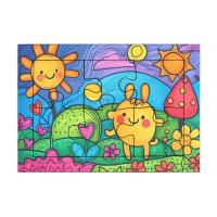 6 pieces wood puzzles with frame (20x14 cm)