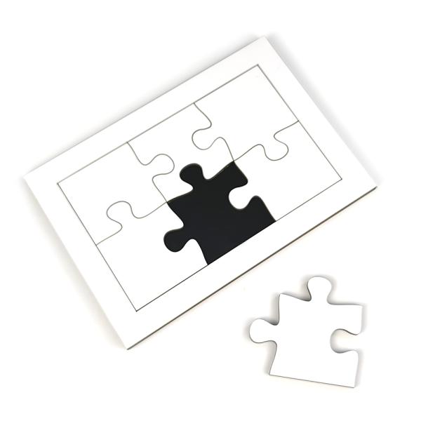 6 pieces wood puzzles with frame (20x14 cm)