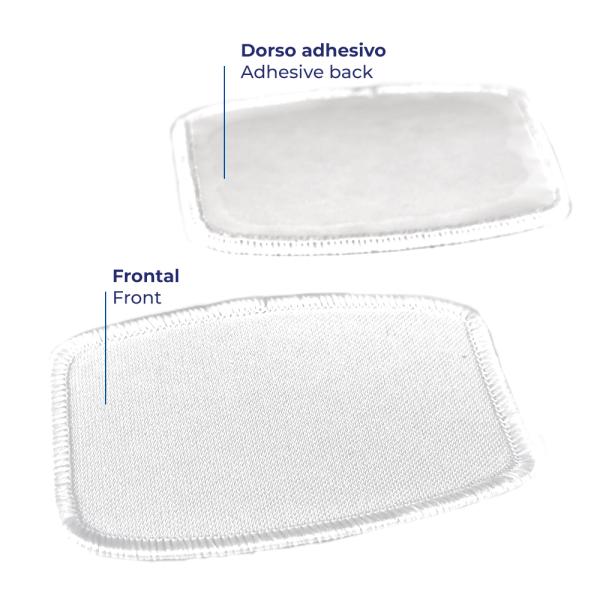 Patch en tissu rectangulaire arrondi